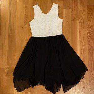 Girls Fancy black and white dress